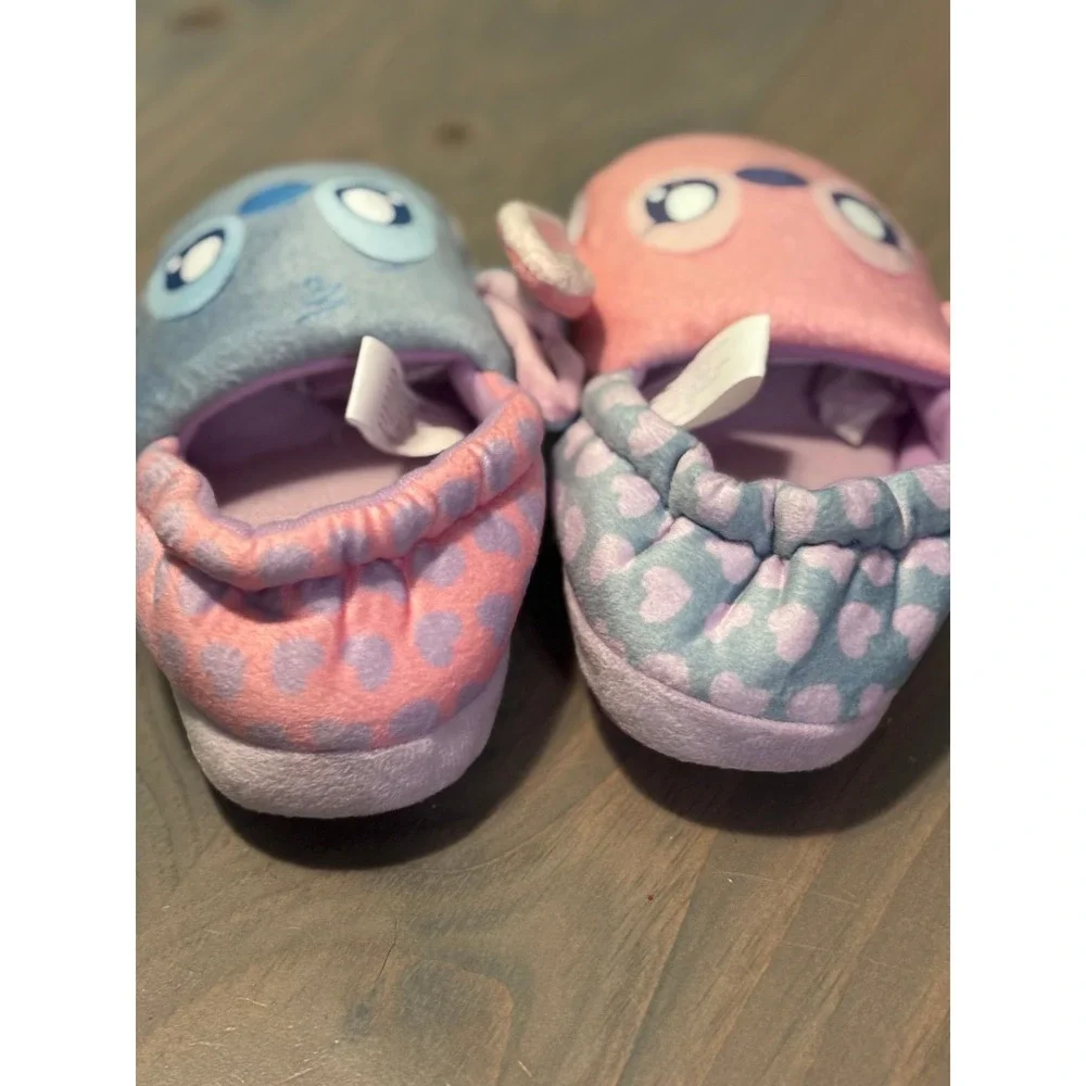 Disney Lilo & Stitch Slippers, Angel‎ & Stitch Plush Slip-On House Shoes
